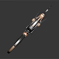 3D Rendered Black and Orange Futuristic Motorcycle With Unique Curved Design Details