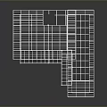 Modern White Building Frame Structure With Grid Design Architectural Model
