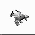Modern Drone Electronic Device With White Body Black Accents And Propellers