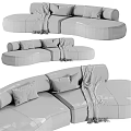 Modern Modular Sofa Set With Decorative Pillows Throw Blanket And Color Options