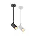 Adjustable Black and White Ceiling Spotlights with Modern Design and LED 3d model