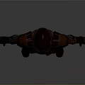 Futuristic Sci Fi Character In Brown Armor With Red Goggles And Gear