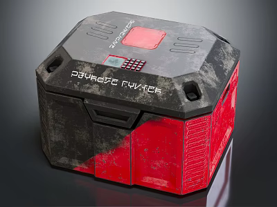 Durable Commercial Air Purifier With Red Black Design And Control Panel 3d model
