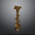 Golden Metallic Spacecraft Landing Gear Component With Wheel Structure For Aerospace