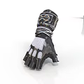 Steampunk Character Mechanical Gloves With Leather Straps And Metallic Plates