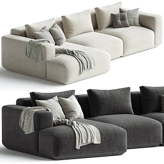 Miloti Minotti multiplayer corner sofa set 3d model