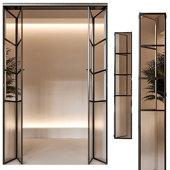 Entry glass door 3d model