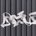 Modern Artistic Abstract Chandelier With Flowing White Sculptural Design For Contemporary Interior