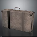 Classic Brown Vintage Leather Suitcase With Metal Handle And Strap Details