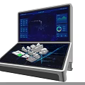 Interactive Commercial Equipment With Smart Display Screen Data Charts And Building Models 3d model