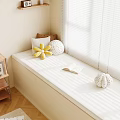 Cozy Sunlit Bay Window Seat With Decorative Pillows Book And White Blinds
