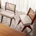 Accent Chairs With Woven Backrest Light Colored Seat Wooden And Gray Legs Interior