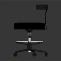Modern Black Office Chair Swivel Function With Curved Backrest Round Seat Wheeled Base