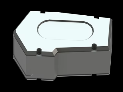 Gray Hexagonal Industrial Container With Oval Recess And Structural Edges 3d model
