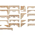 New Chinese Style Hanging and Hanging Angle Flower Beam Bracket Carved Flower Combination Ancient Building Corridor Hanging and Hanging Ancient Building Lace Flower Carving Corridor Eave Pendant Flower Carving 3d model