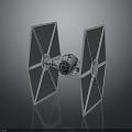 TIE Fighter Spacecraft Model With Angular Wings And Detailed Cockpit Design