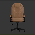 Modern Orange Leather Office Chair With Adjustable Armrests And Swivel Base