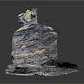 Natural Wood and Stone Decorative Piece with Layered Texture and Irregular Surface Design