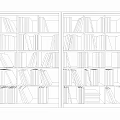 White Double Bookshelf Filled with Various Books on Multiple Shelves