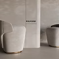 Cream Dressing Stool Makeup Stool Lamb Fleece Soft Bag Low Stool Shoe Changing Stool Shoe Wining Stool Sitting Pier Backrest Round Bench 3d model