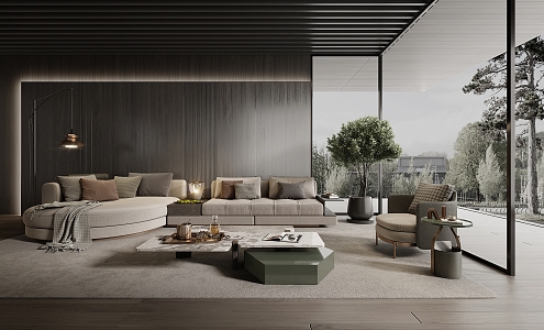 Modern Minotti living room 3d model