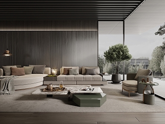 Modern Minotti living room 3d model