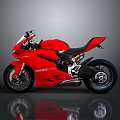 Red Ducati Sports Motorcycle With Sleek Aerodynamic Body Design Black Seat And Alloy Wheels
