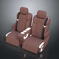 Modern Brown Leather Furniture Seats With Stitched Design Seat Belts And Armrests