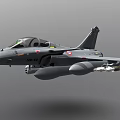 Gray Military Fighter Jet Flying With Underwing Missiles And Clear Cockpit