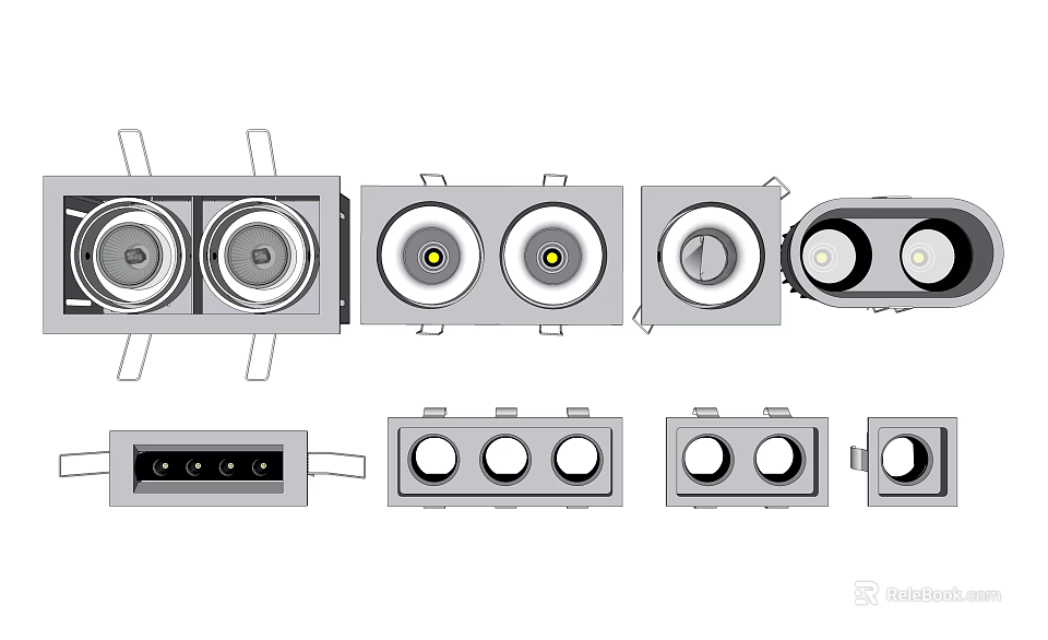 Modern Downlights and Spotlights with Various Designs for Home Ceiling Lighting 3d model 