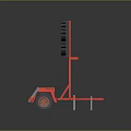 Mobile Lighting Equipment With Red Cart Black Panel And Yellow Bulbs