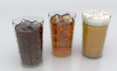 Modern drinks ice cube drinks 3d model