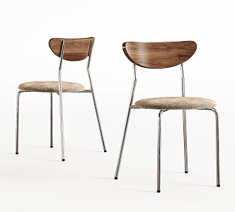 Modern Middle Style Dining Chair Desk Chair Retro Style Chair Leisure Chair 3d model