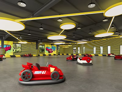 Modern Playground Bumper Car Playground 3d model Modern Playground Bumper Car Playground 3d model