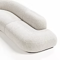 Beige Irregular Shape Sofa With Soft Velvet Upholstery Modern Curved Design