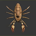 Detailed 3D Scorpion Render With Textured Brown Orange Exoskeleton Claws And Stinger
