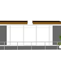 Modern Wall Mounted Sunshade Awning With Brown Canopy And Metal Frame Near Window With Plants