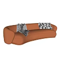 Light Luxury Curved Multiplayer Sofa 3d model