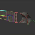Stone Scene Construction Components With Wall Panel Arched Structure Column And Curved Decoration