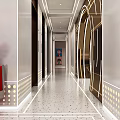 Modern KTV Corridor Interior Design With Stylish Lighting And Decorative Elements 3d model