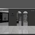 Modern Clothing Store With White Walls Large Windows High Chair And Potted Plant