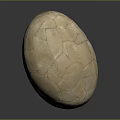 Brown Cracked Egg With Textured Shell On Dark Smooth Background 3d model