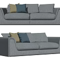 modern double sofa fabric double sofa 3d model