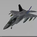 Gray Fighter Airplane Model With Mounted Missiles And Military Markings