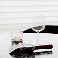 Elegant Decorative Ornament Set With Wine Glass Candle Ice Scoop And Ice Cubes