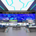 Coal Mine Dispatching Monitoring Room Command Center With Large Screens And Control Consoles