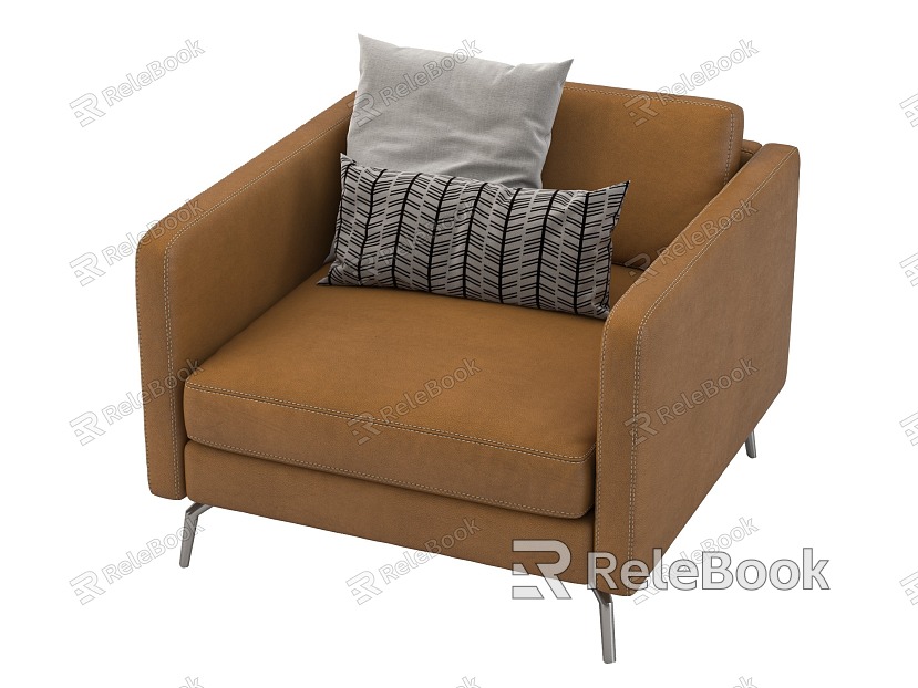 Single Sofa Casual Chair Leather Single Sofa Light Luxury Sofa Sofa Pedal Combination Chaise model