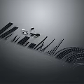 Black Elongated Components With Various Shapes Curved Straight Designs And Small Connectors