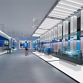 Modern Wind Energy and Energy Storage Exhibition Hall with Digital Screens and Displays