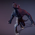 Fierce Wolf Like Game and Movie Character 3D Model with Sharp Fangs and Claws